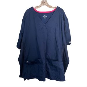 MED COUTURE navy scrub top size 5xl NWOT